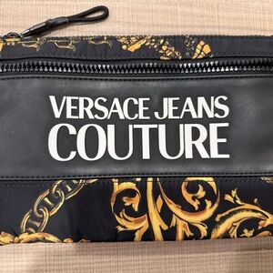 Versace Jeans Couture Black and Gold Pouch (Bag)